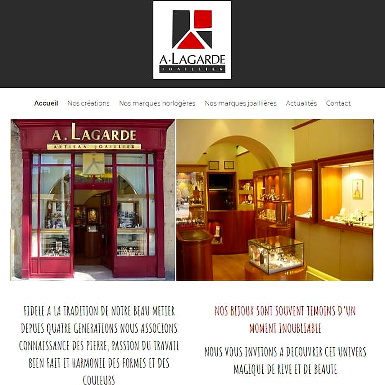 Site de la bijouterie Lagarde